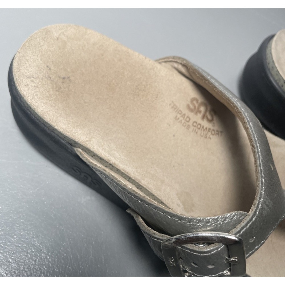 SAS Sanibel Silver Comfort Thong Sandals Size 11 - Picture 5 of 7